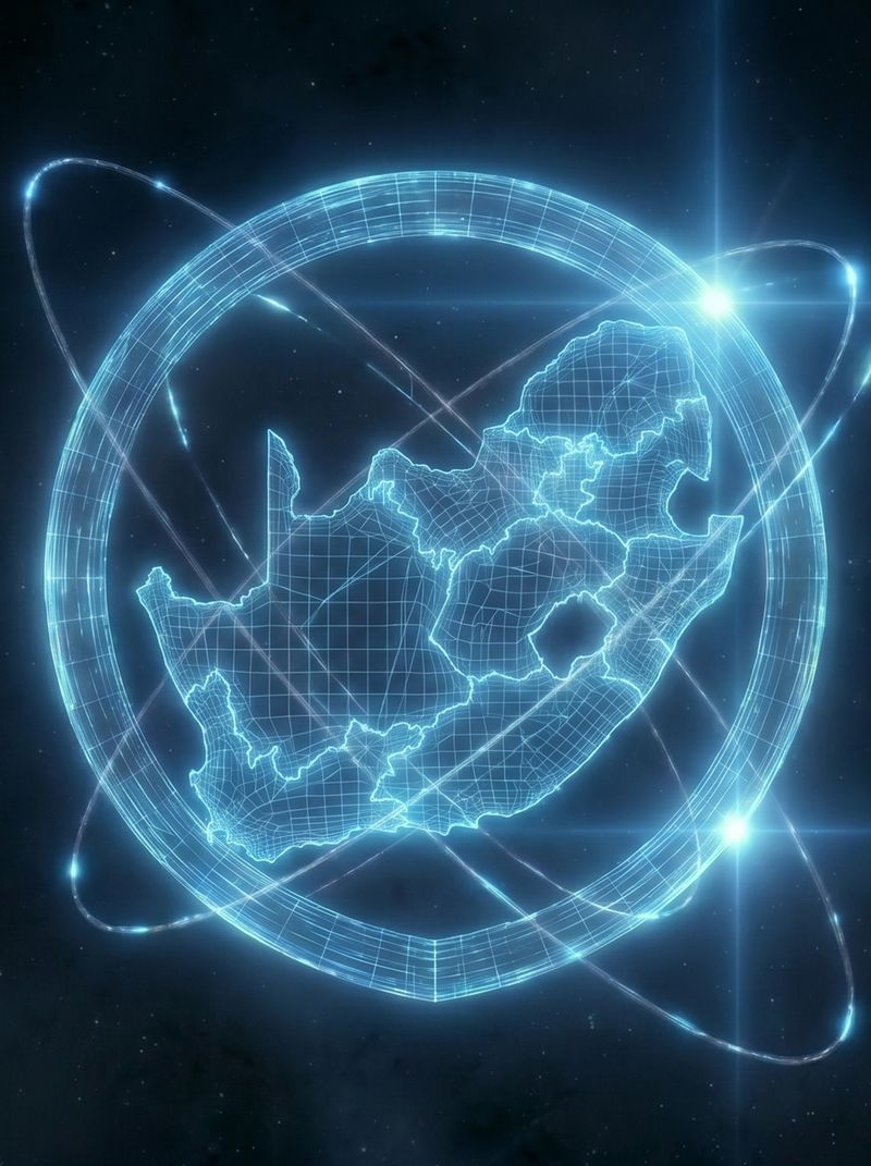 Glowing globe showing Africa linked to international network routes